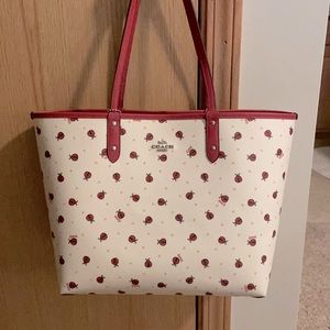 Coach ladybug reversible tote